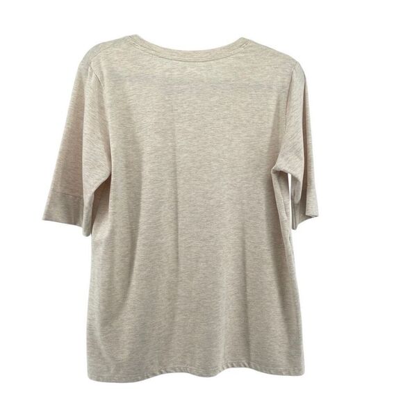 Cuddl Duds Women’s Creme Cotton Classic Elbow Sleeve Knit Top Medium - Picture 2 of 11